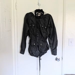 Mossimo Supply Co. Black Hooded Raincoat Jacket